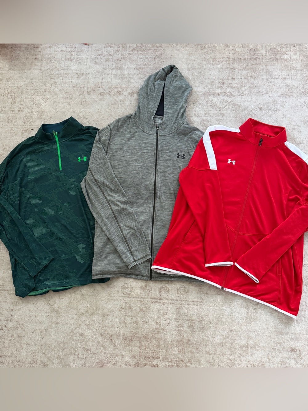 Under Armour 2XL Men's Activewear Lot of 3 - Hoodie, Quarter-Zip, Jacket